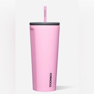 Corkcicle Pink Tumbler with Grey Lid